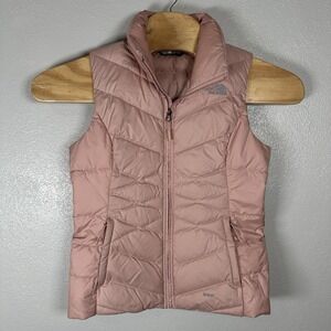 The‎ North Face Goose Down 550 Puffer Vest Women Small Jacket Blush Pink Zip
